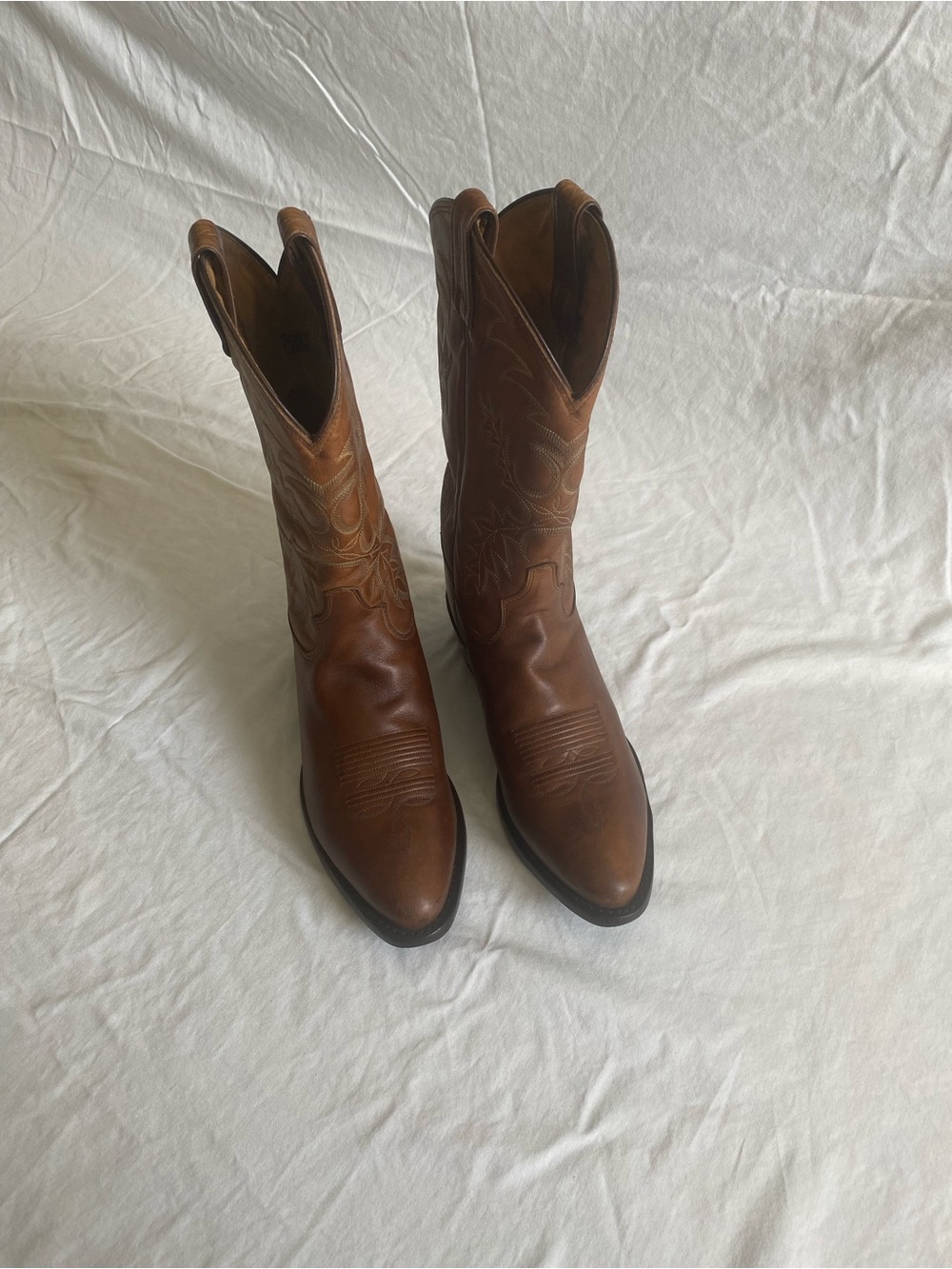 Tony Lama Men’s Medium Brown Leather Cowboy Boots - Size 10D